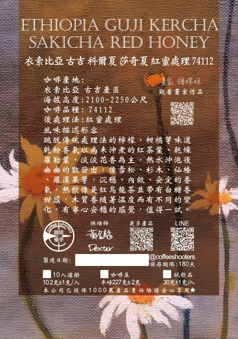 衣索比亞 古吉 科爾夏 莎奇夏 紅蜜處理 74112